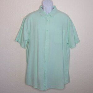 JEKAOYI*‎ Men's Short Sleeve Button Down Curved Hem Chest Pocket Shirt~ Size XL